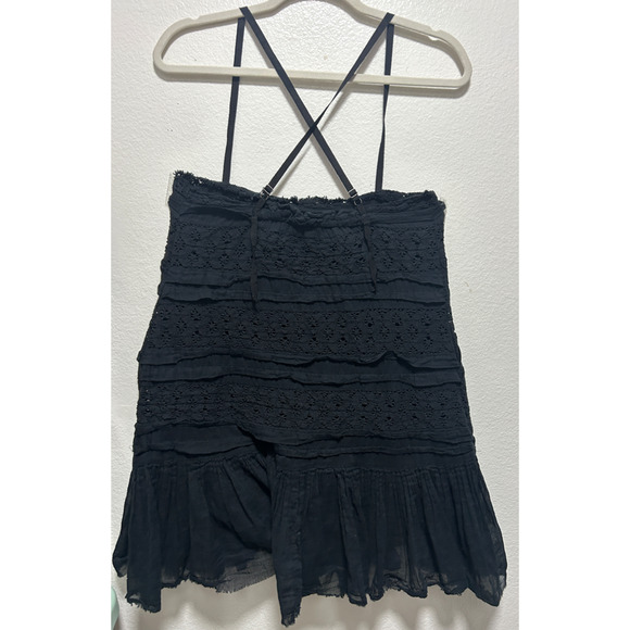 Free People Shailee Slip Shear Razorback Black Dress Size M - Picture 1 of 7
